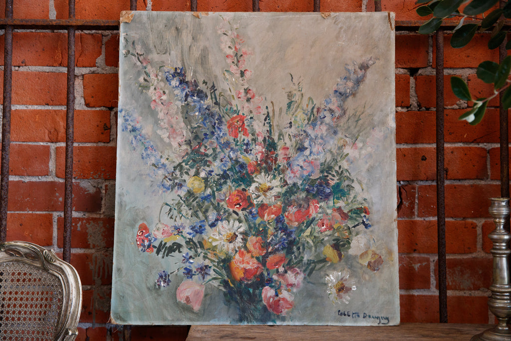 French Flower Oil Canvas On Board