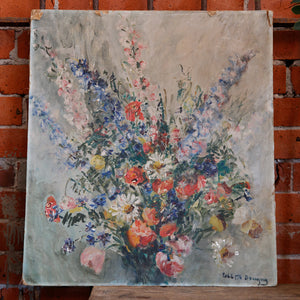 French Flower Oil Canvas On Board