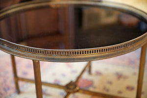 French Mid Century Brass & Glass Table