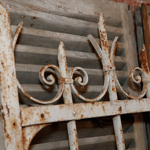 French Wrought Iron Gate - White Patina