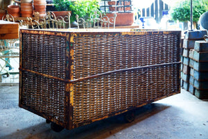 1940's French Industrial Factory Trolley - Firewood Basket