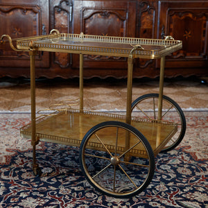 Original French Mid Century Brass Trolley