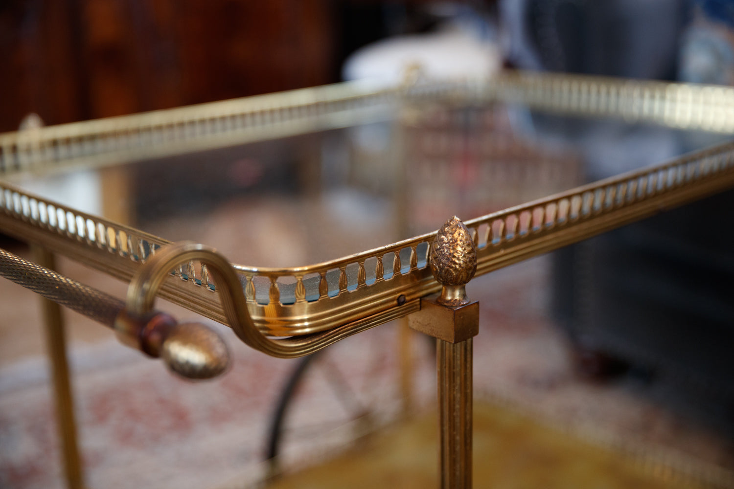 Original French Mid Century Brass Trolley