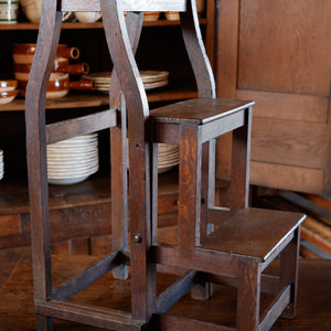 Vintage French Oak  Step Ladder Stool