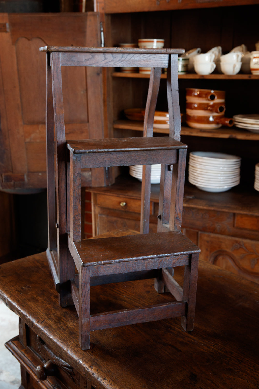 Vintage French Oak Step Ladder Stool – French & Sons