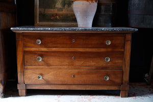 French Oak & Marble Commode