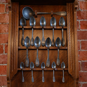 French Pine & Pewter Spoon Rack