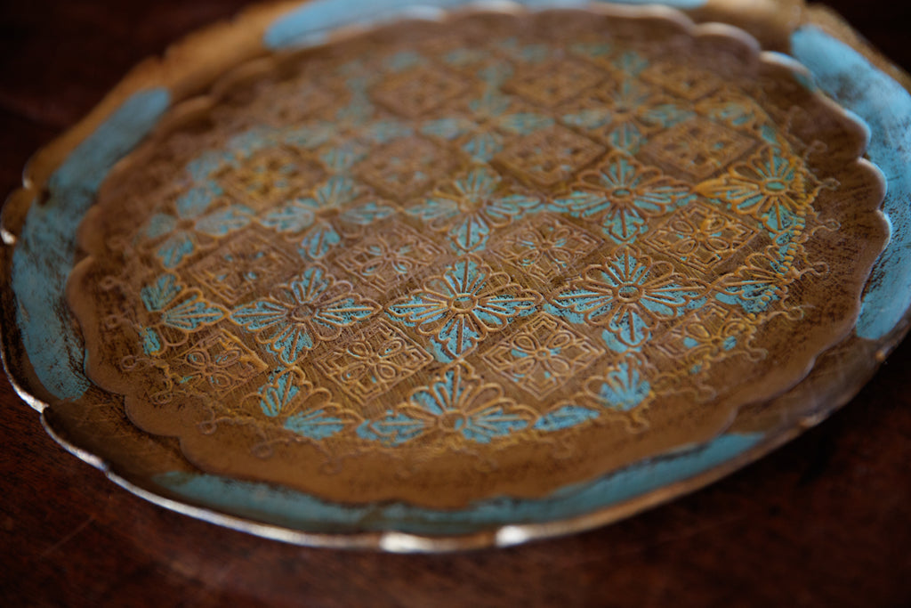 Italian Hand Painted Wooden Trays