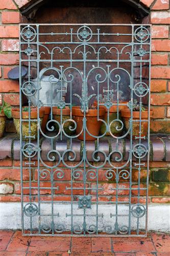 French Green Wrought Iron Grill