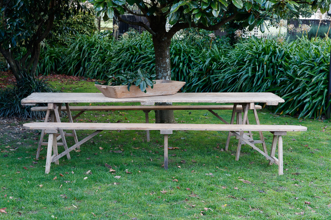 French Harvest Table & Benches
