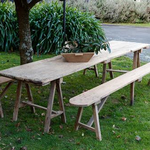 French Harvest Table & Benches