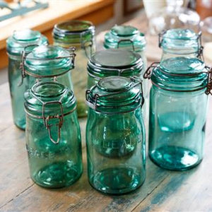 Green Glass French Preserving Jars