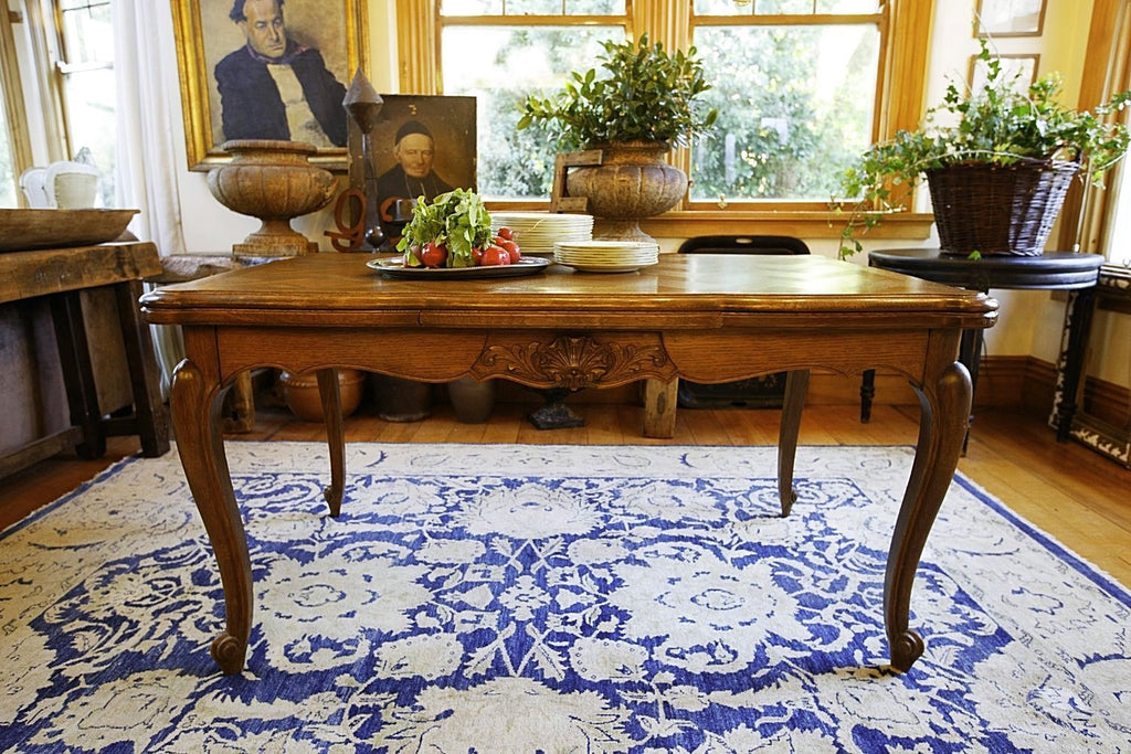 French Oak Parquet Extention Table