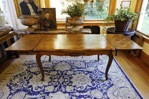 French Oak Parquet Extention Table