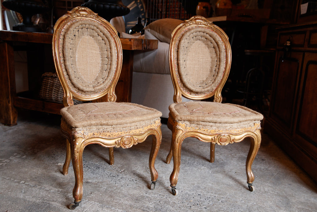 Italian Gilded Chairs 1860's