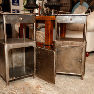 1930's French Industrial Bedside Tables