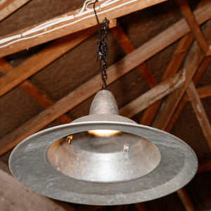 1930's French Industrial Zinc Factory Light