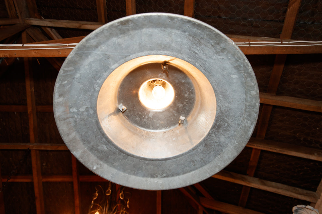 1930's French Industrial Zinc Factory Light
