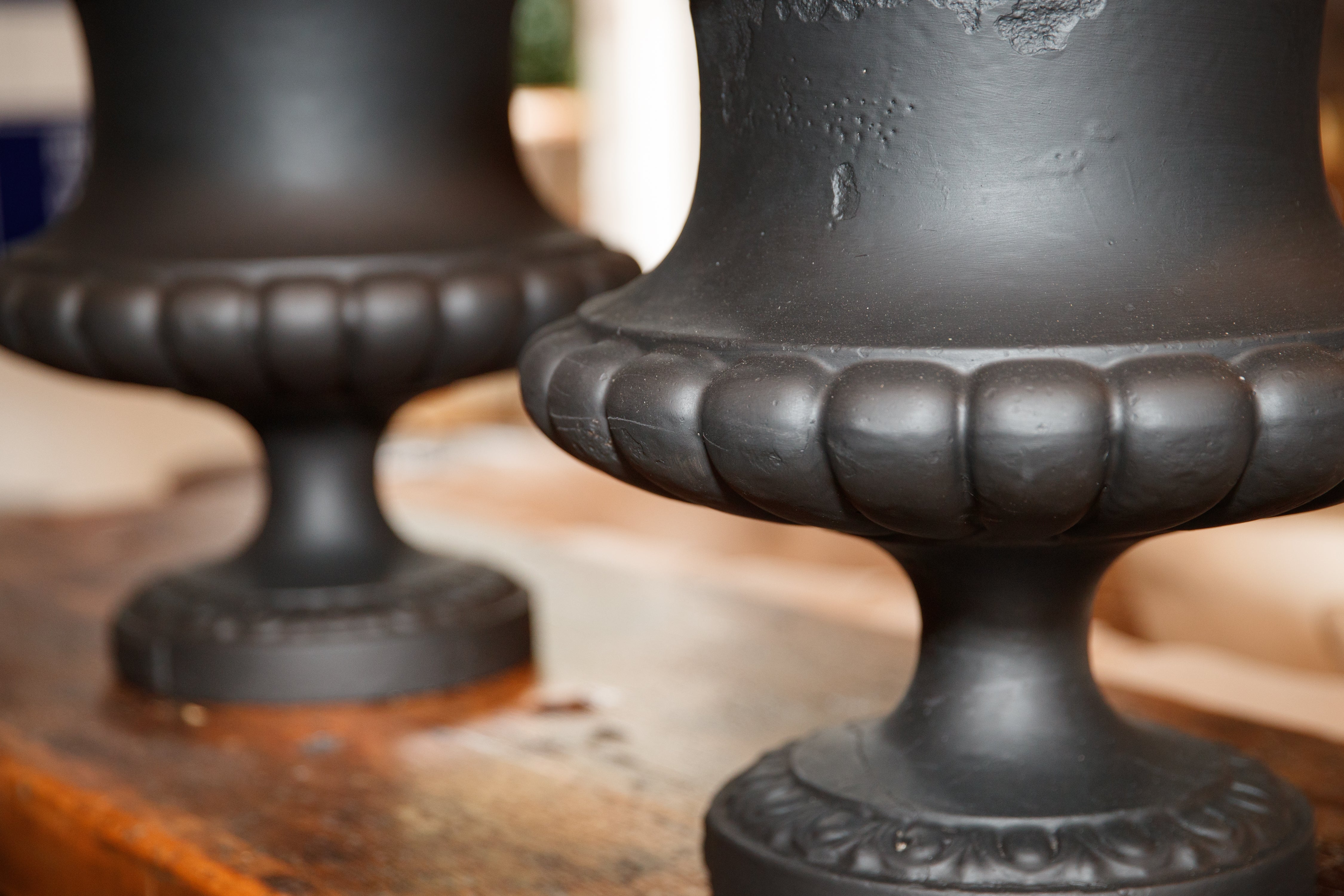 French Cast Iron Urns