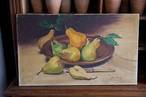French Oil Canvas Pears
