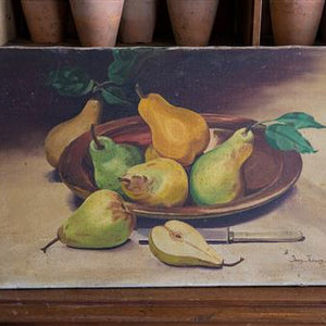 French Oil Canvas Pears