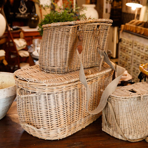 Vintage French Fishing Baskets