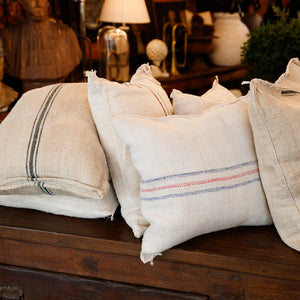 Original French Sacking Feather Cushions