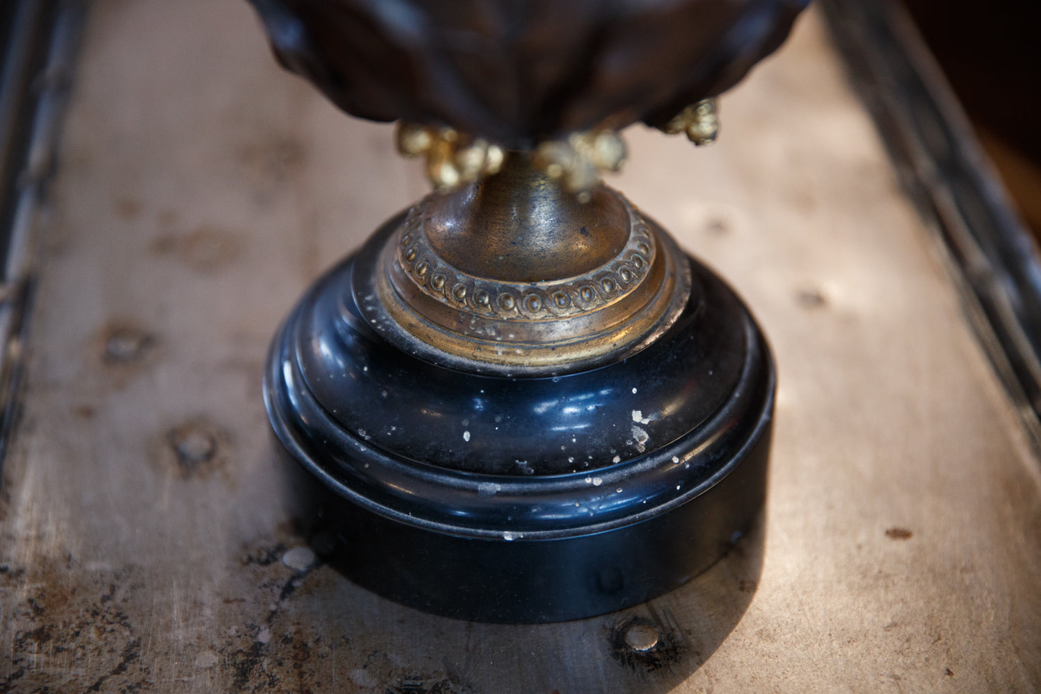 French Marble & Bronze Mantle Urns