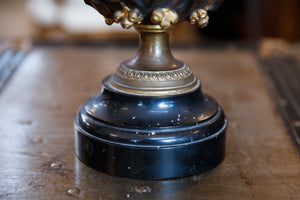 French Marble & Bronze Mantle Urns