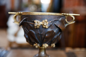 French Marble & Bronze Mantle Urns