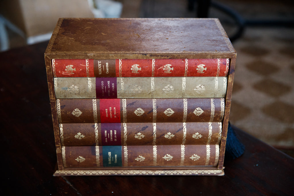 1940's French Leather Faux Book Box