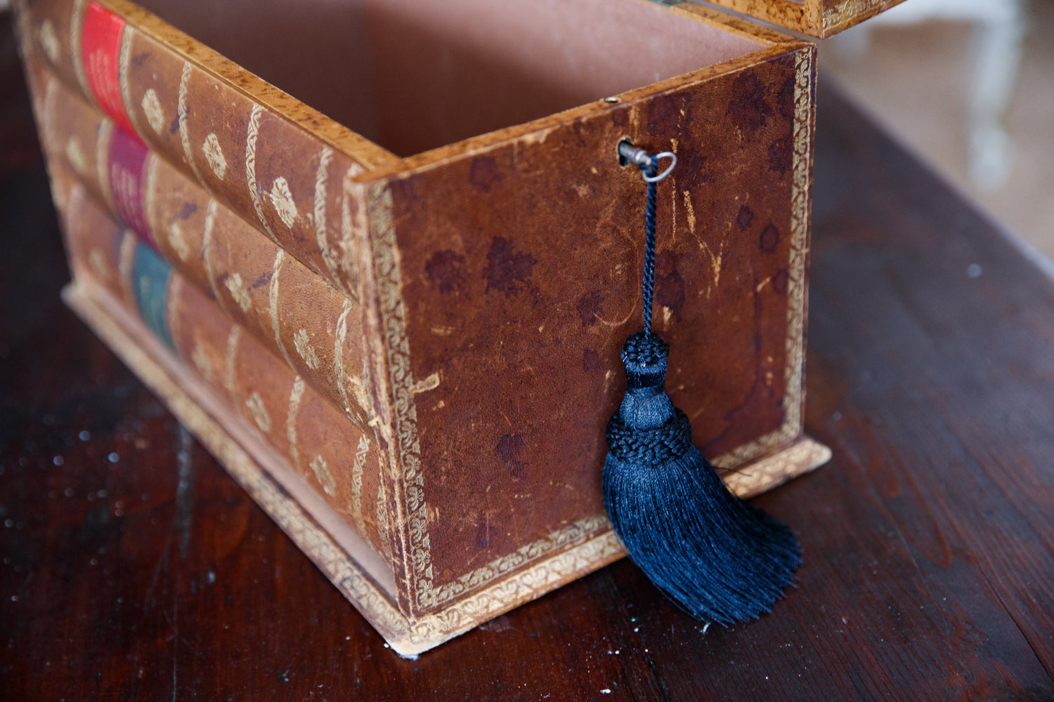 1940's French Leather Faux Book Box