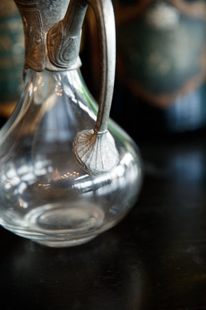 French Crystal & Pewter Decanter