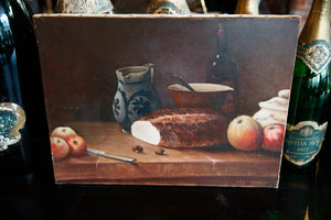 French Oil Canvas - Apples & Bread