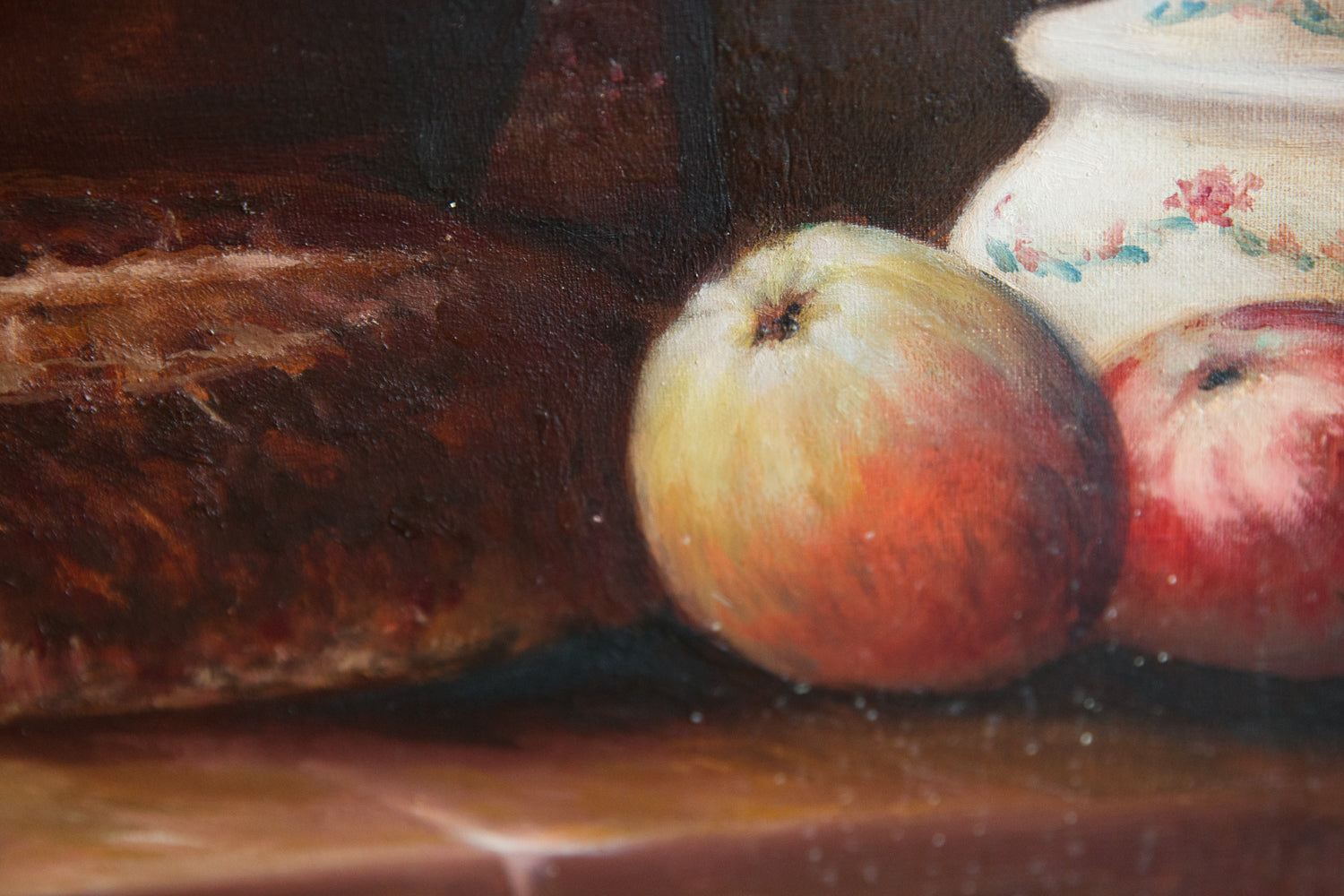 French Oil Canvas - Apples & Bread