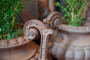 19th Century French Cast Iron Urns