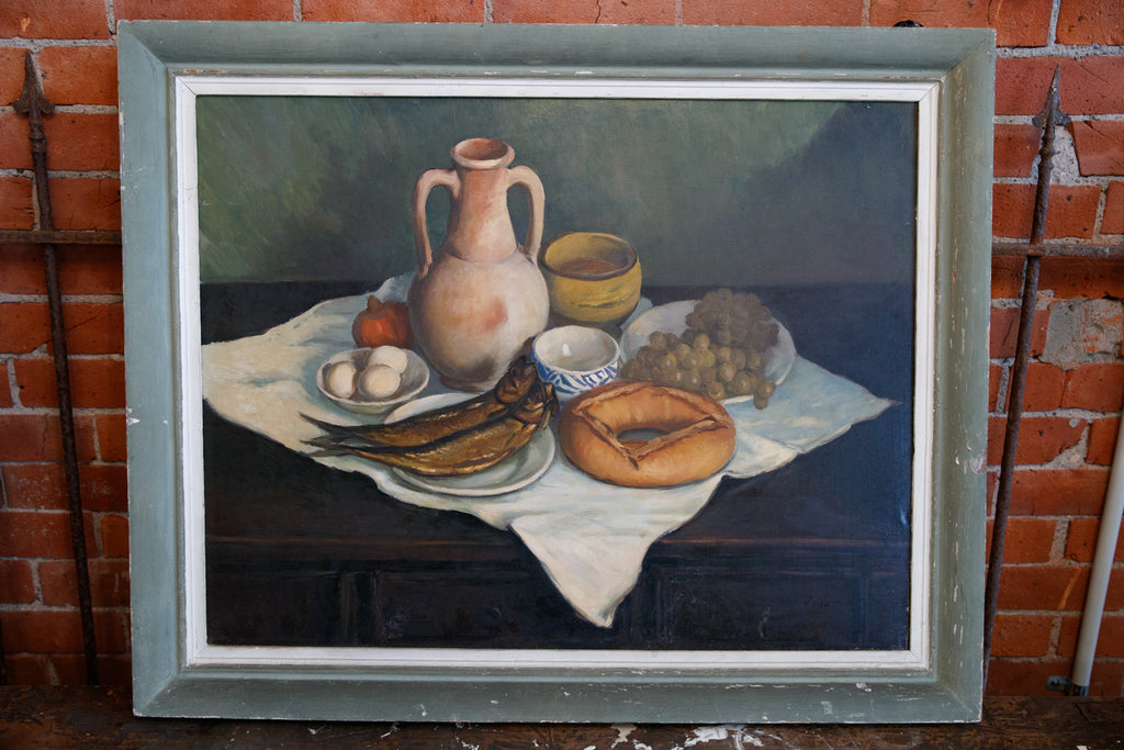 French Still Life Oil On Canvas - Dejeuner