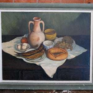 French Still Life Oil On Canvas - Dejeuner