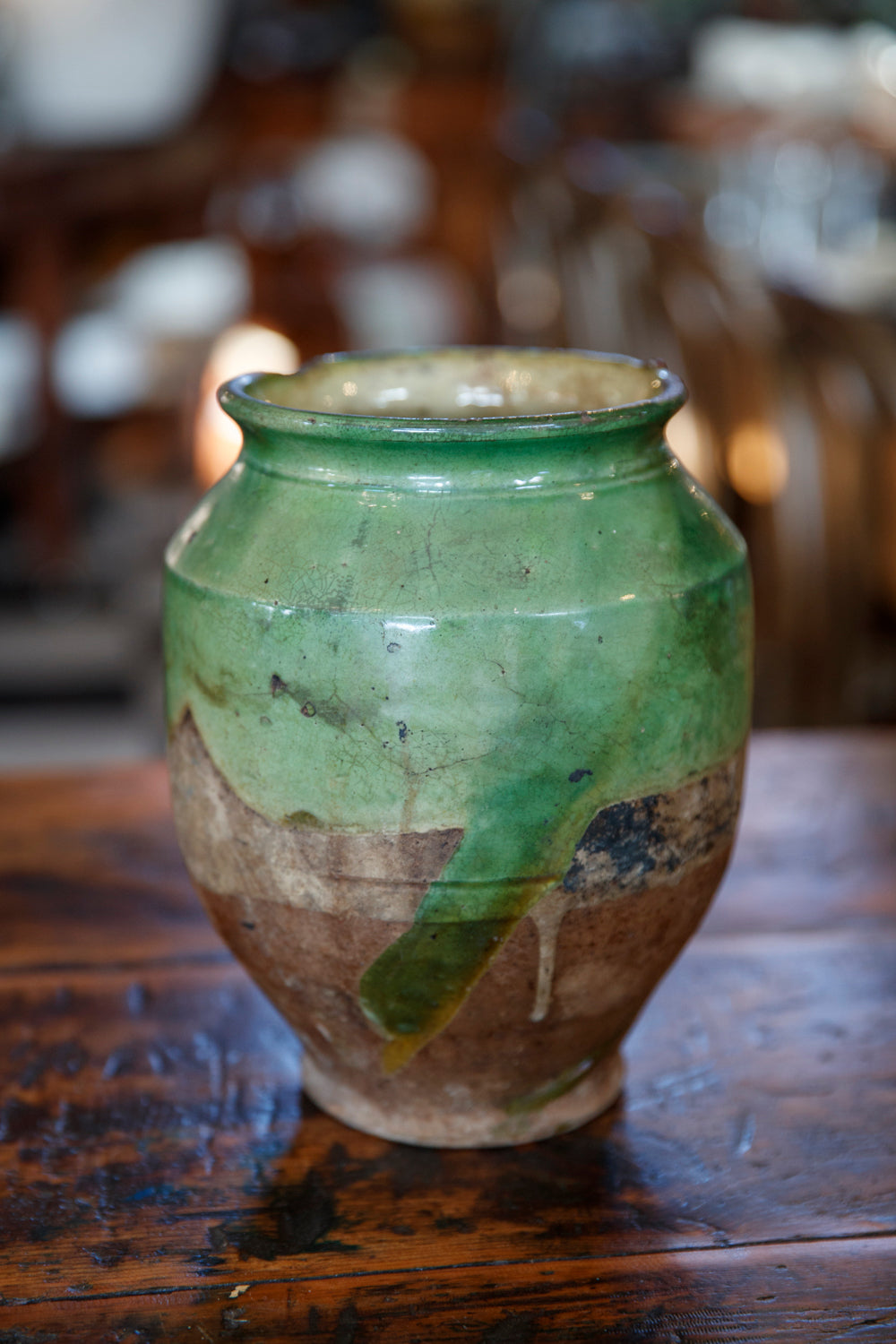 French Green Glazed Confit Pot
