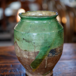 French Green Glazed Confit Pot