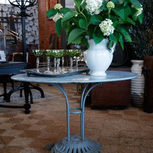 Vintage French Bleu Iron Garden Table