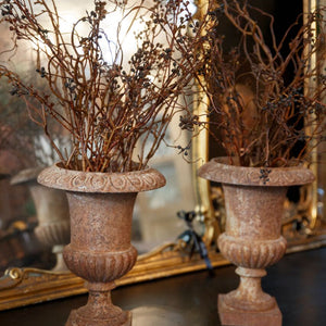 French 19th Century Cast Iron Urns