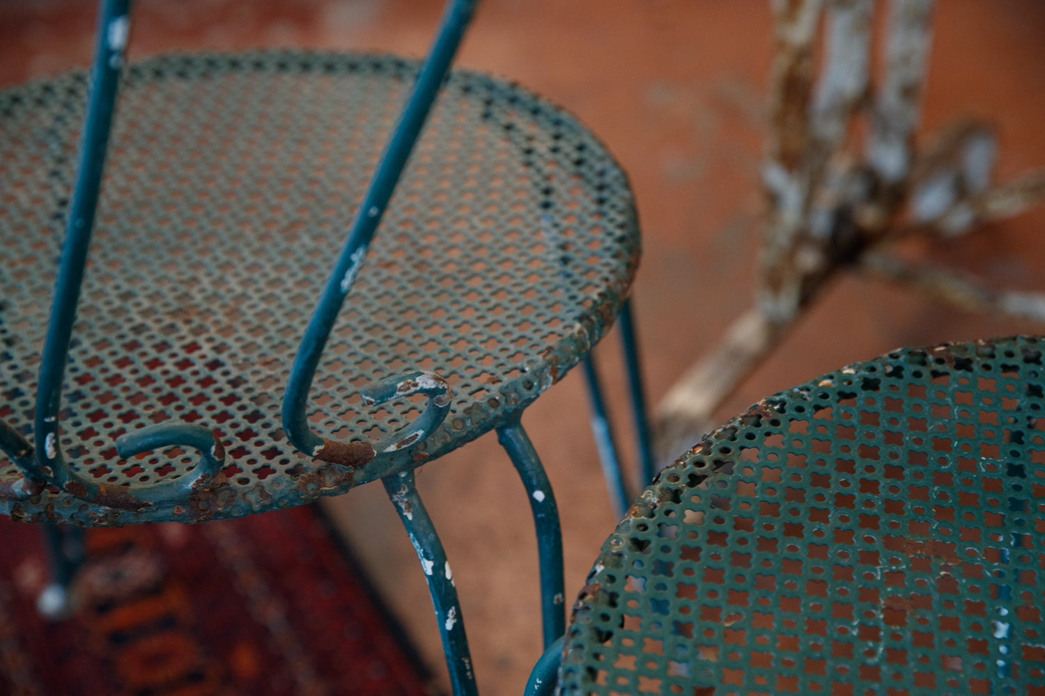 French Green Iron Garden Chairs