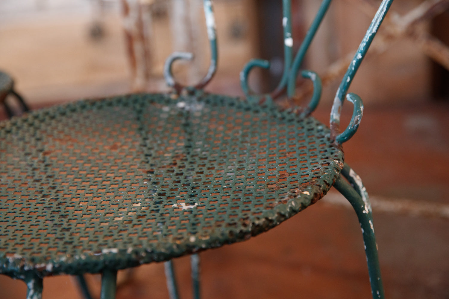 French Green Iron Garden Chairs