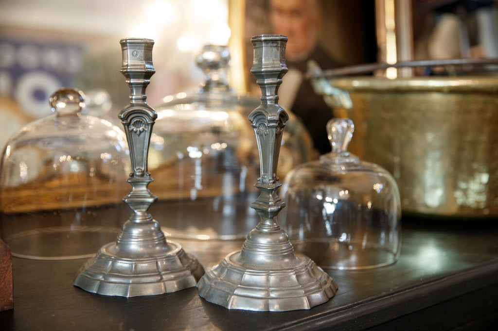 French Pewter Candlesticks