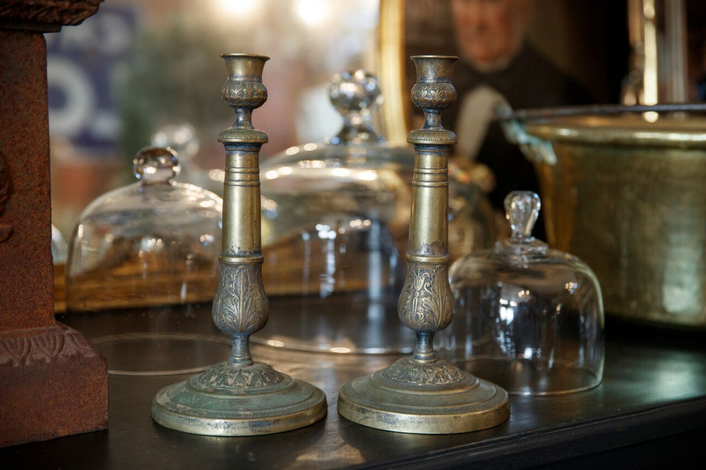 French Brass Candlesticks