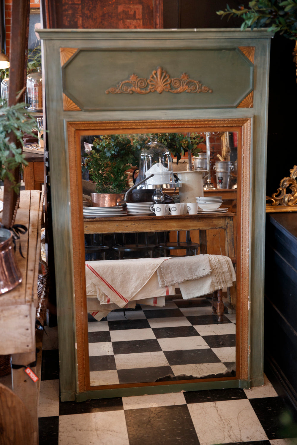 Beautiful French 1890's Wood & Gold Gilt Mirror
