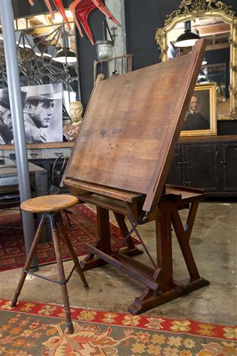 French Wooden Architects Table