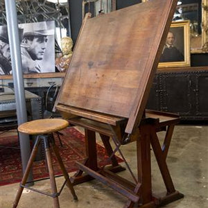 French Wooden Architects Table