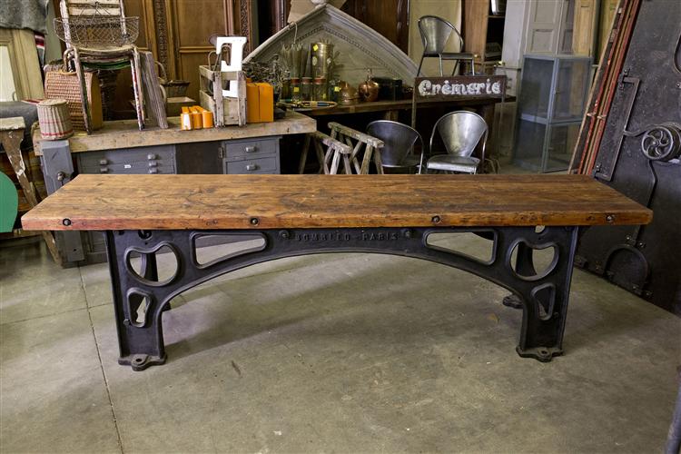 French Industrial Console Table